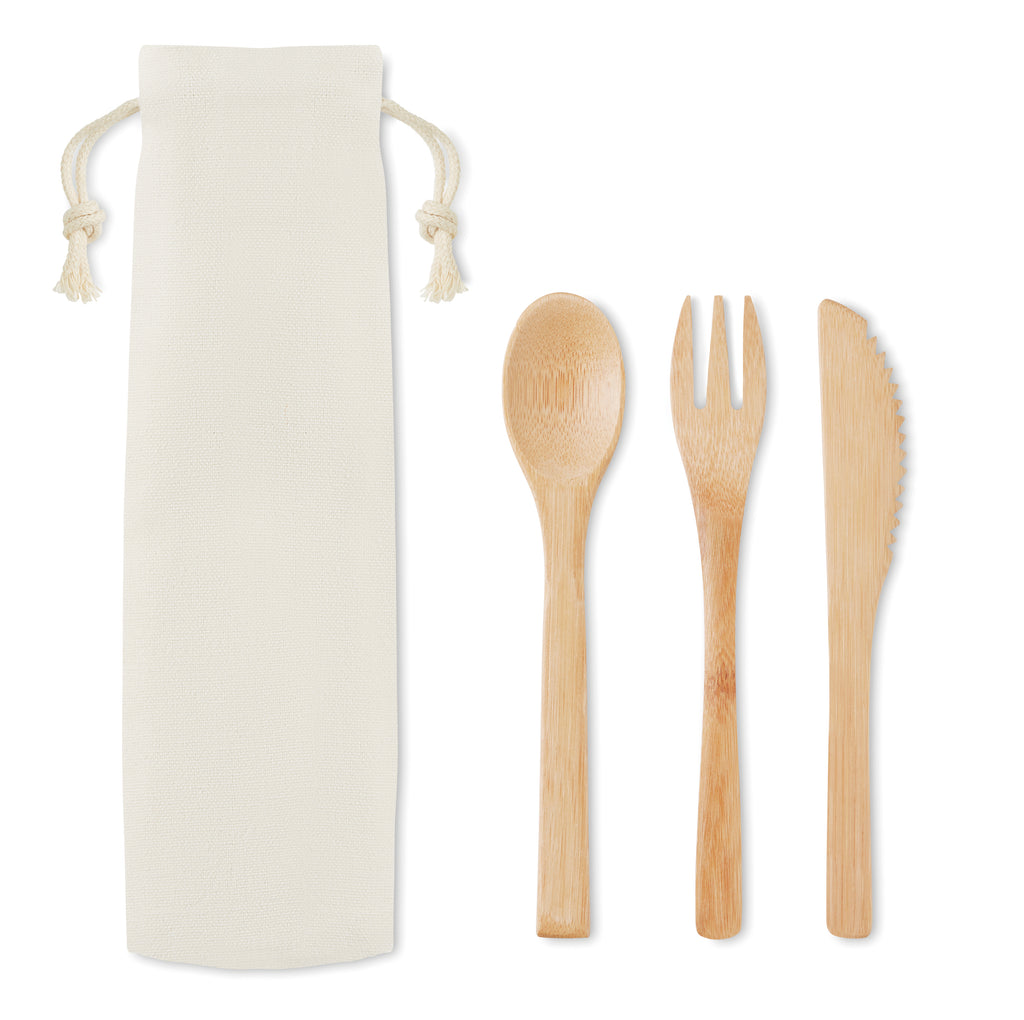 SETBOO – Bamboo cutlery set – Beige