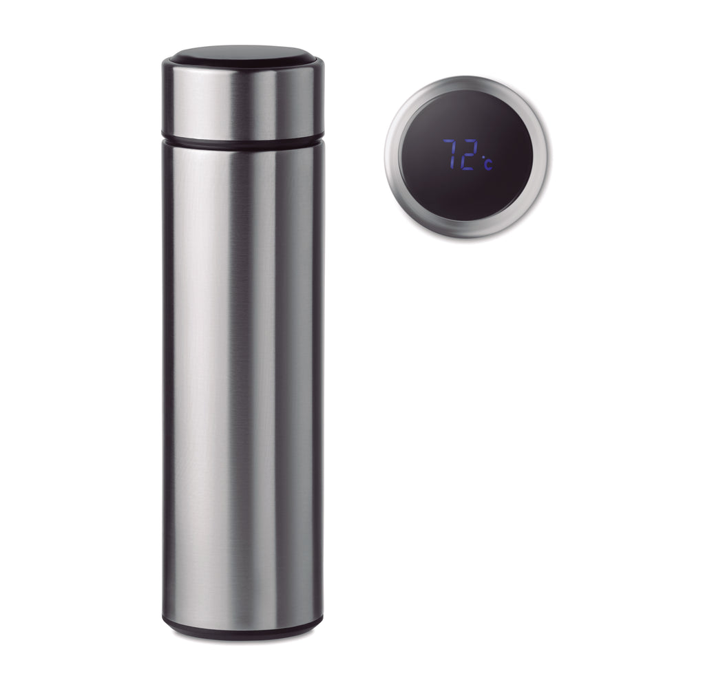 POLE – Bottle with touch thermometer – Matt Silver