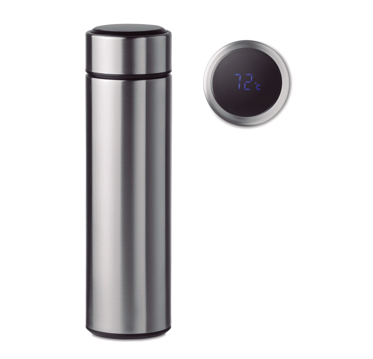 POLE – Bottle with touch thermometer – Matt Silver