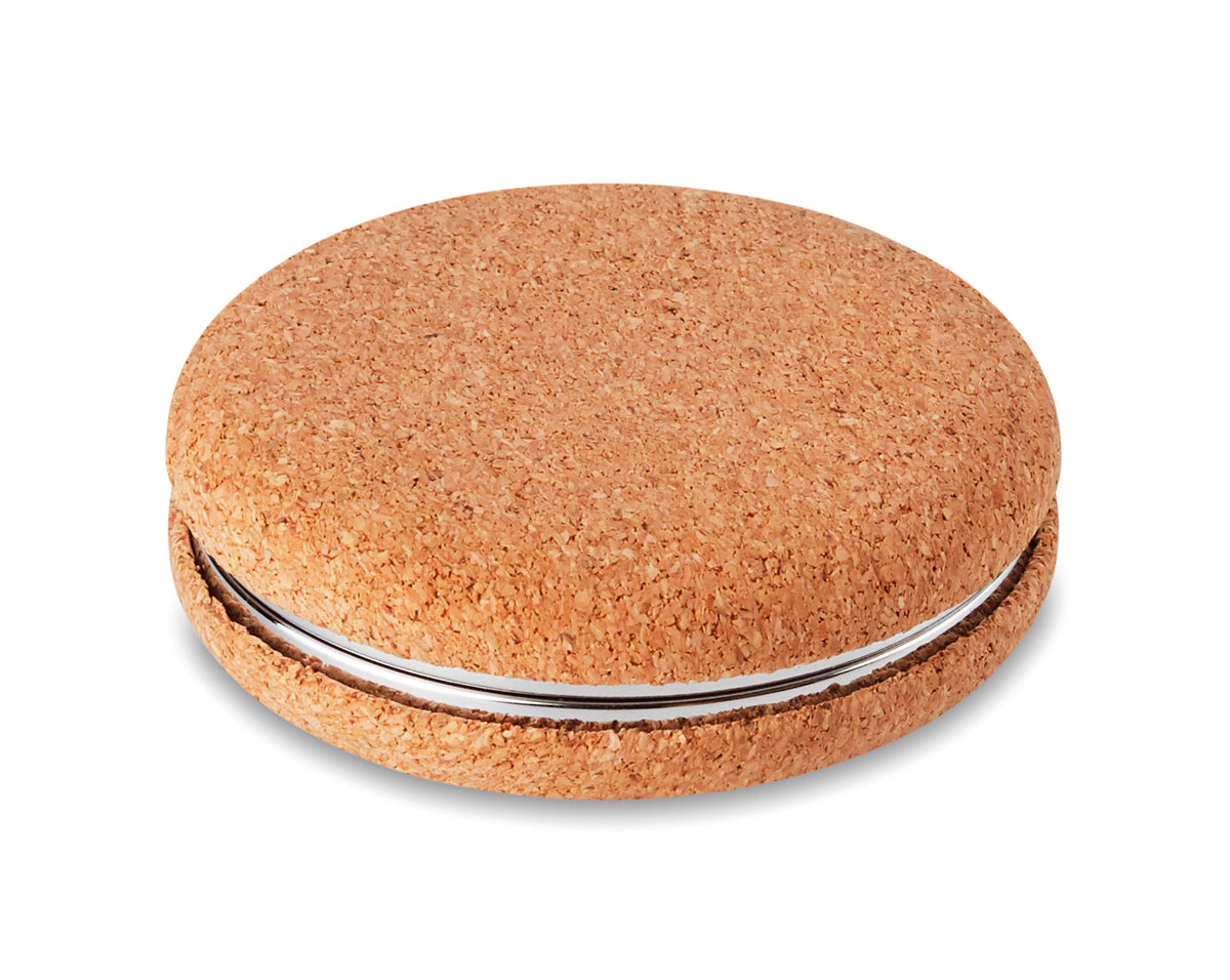 GUAPA CORK – Pocket mirror with cork cover – item picture side
