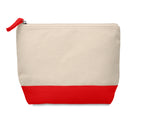 KLEUREN – Bicolour cotton cosmetic bag – Red