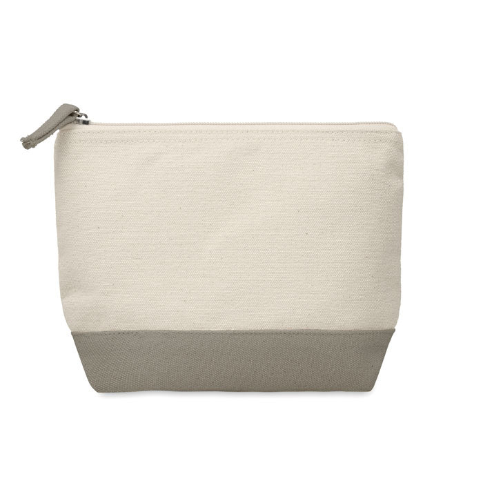 KLEUREN – Bicolour cotton cosmetic bag – Grey