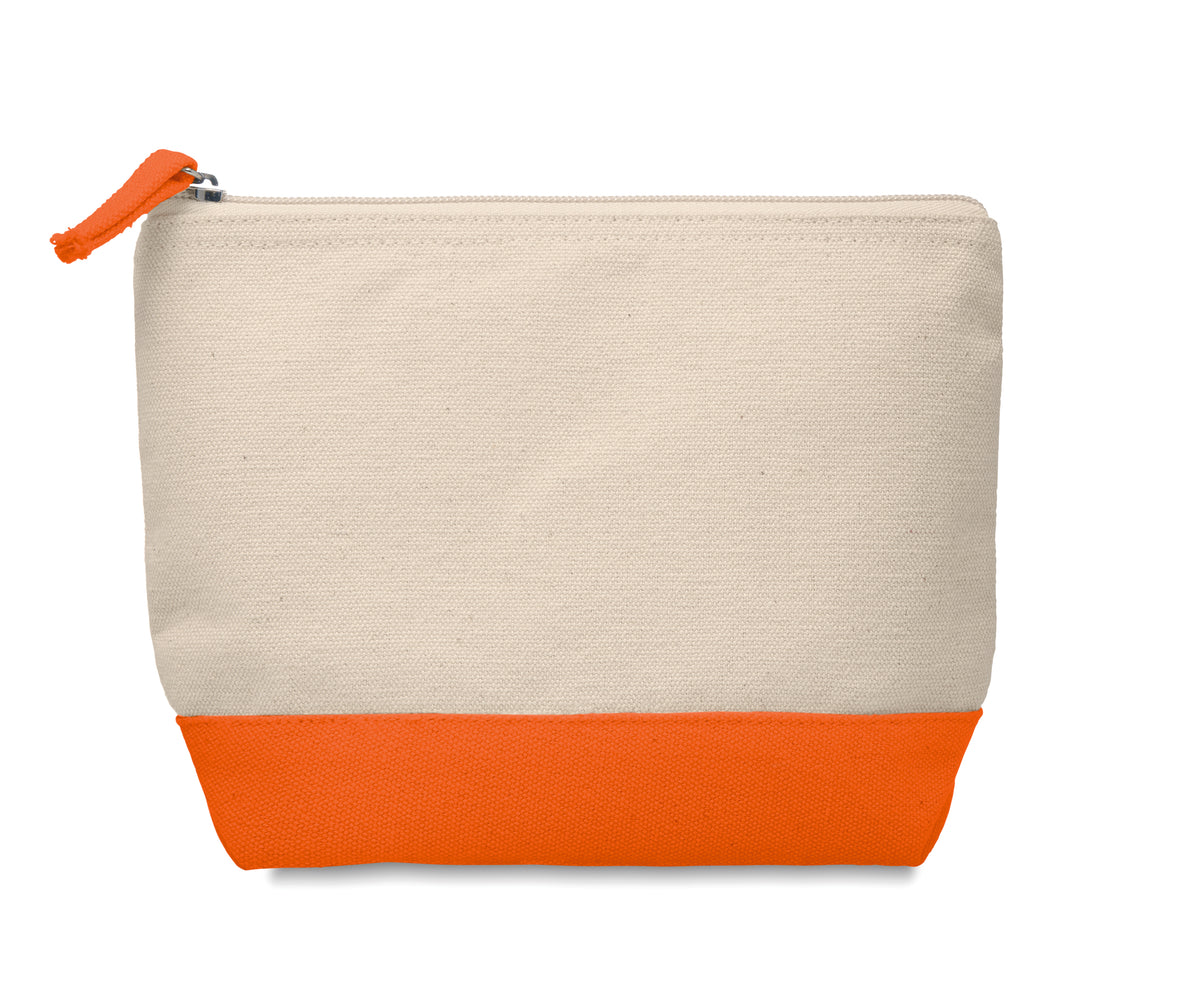 KLEUREN – Bicolour cotton cosmetic bag – Orange