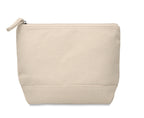 KLEUREN – Bicolour cotton cosmetic bag – Beige
