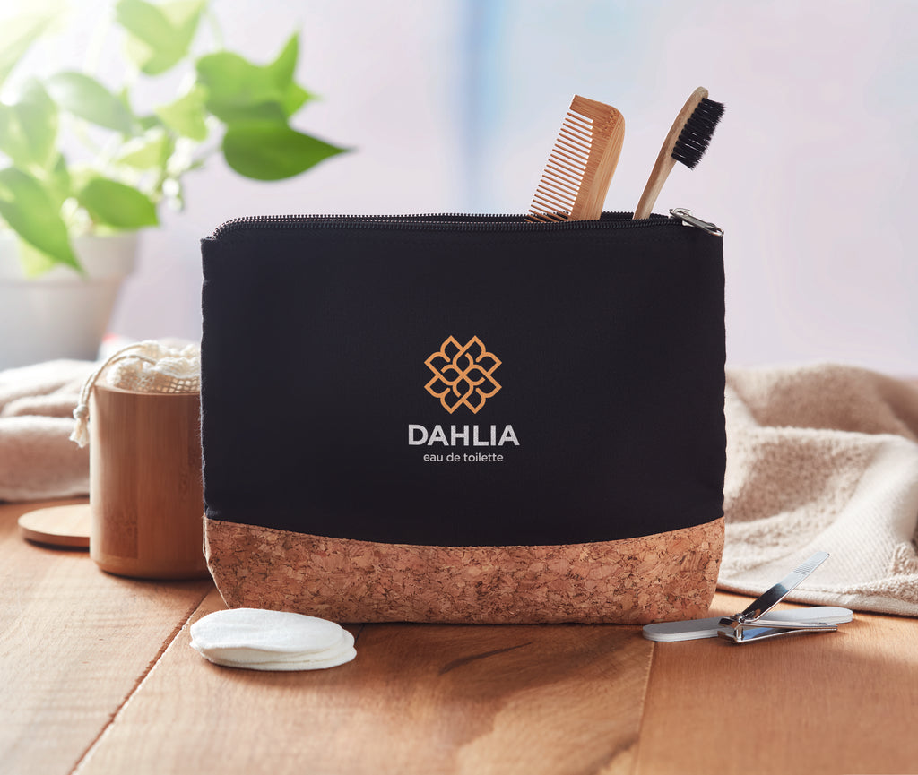 PORTO BAG – Cork & cotton cosmetic bag – item picture printed