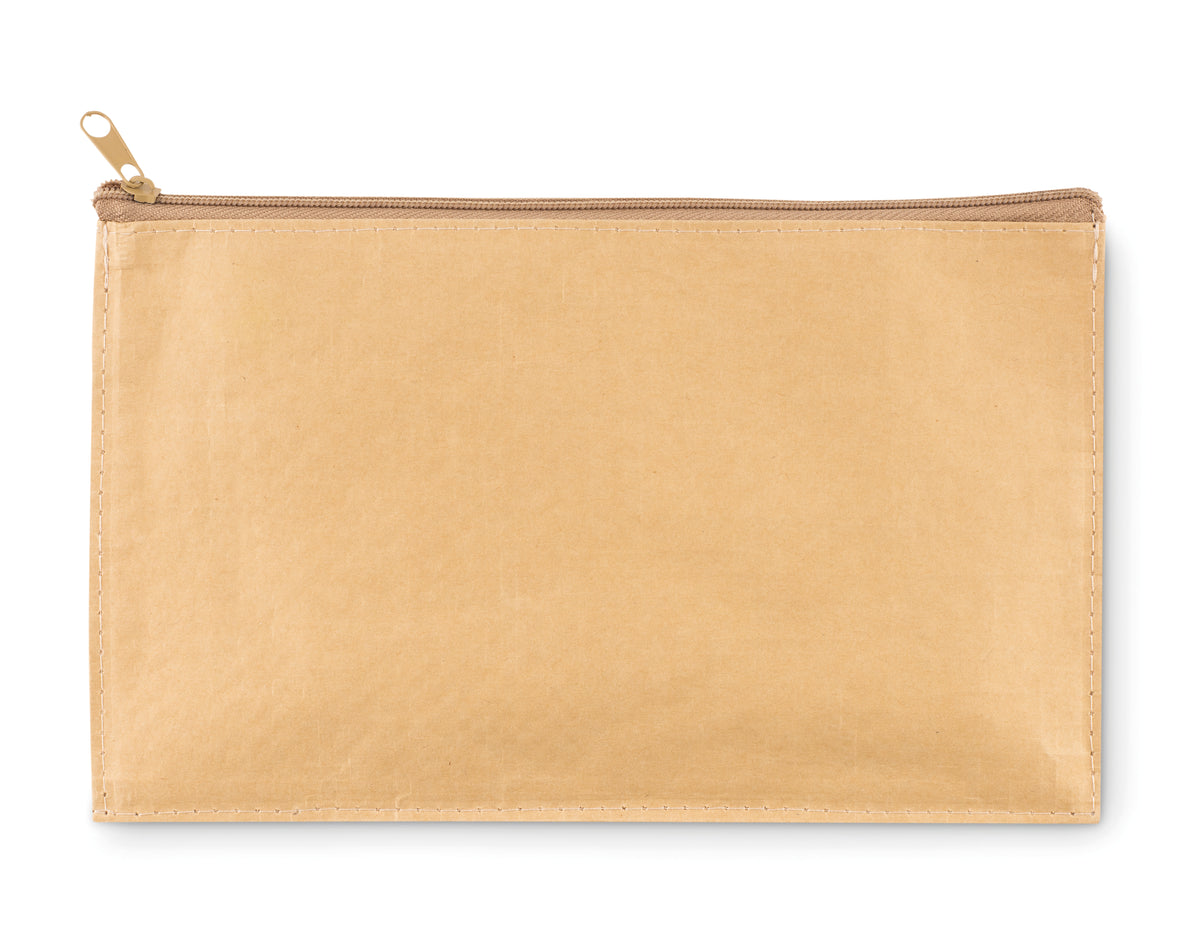 FLAT CASE – Woven paper pencil case – Beige