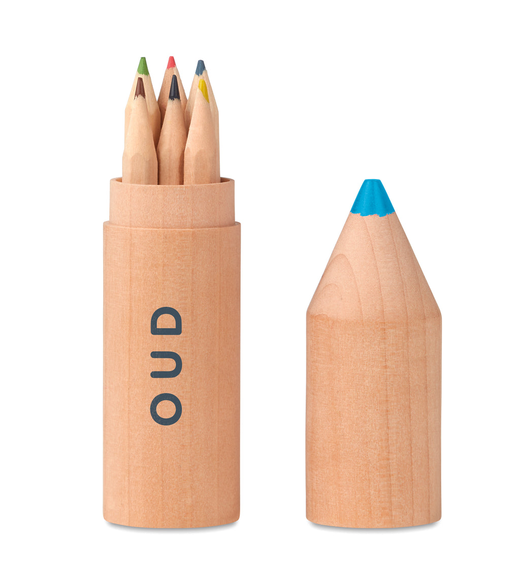 PETIT COLORET – 6 pencils in wooden box – item picture printed