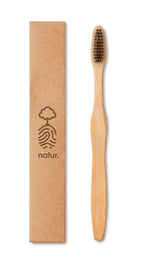 DENTOBRUSH – Bamboo toothbrush in Kraft box – item picture printed