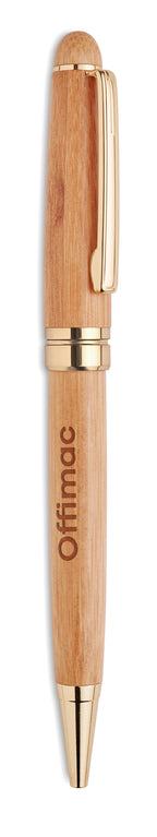ETNA – Bamboo twist ball pen in box – item picture printed