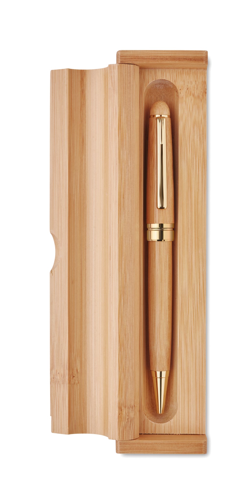 ETNA – Bamboo twist ball pen in box – item picture top