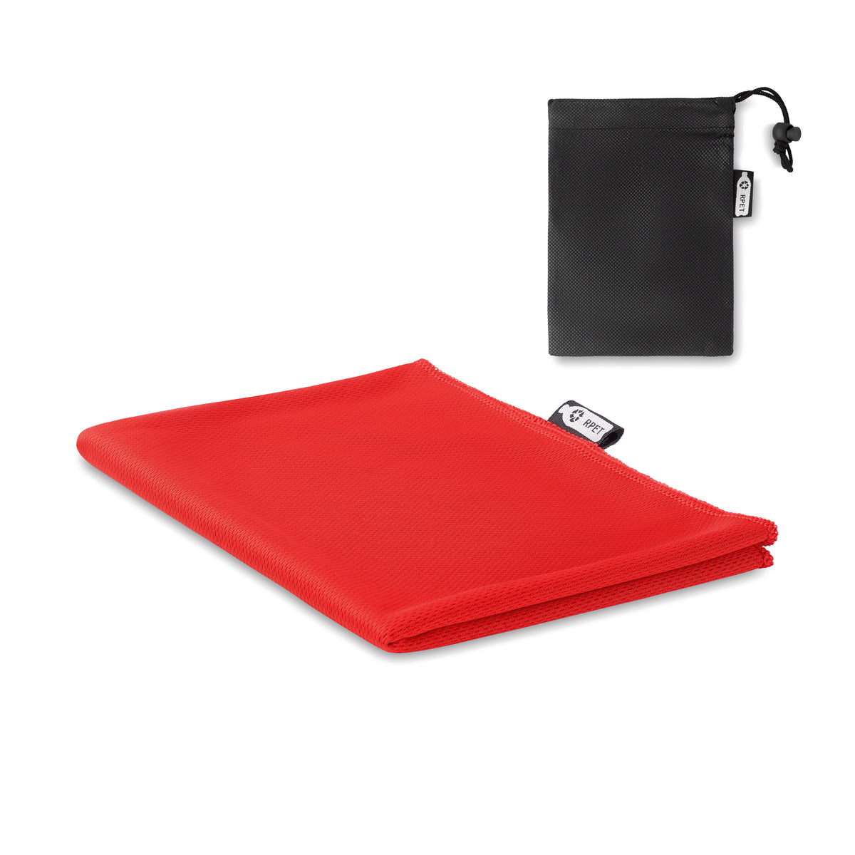 TUKO RPET – RPET sports towel and pouch – Red