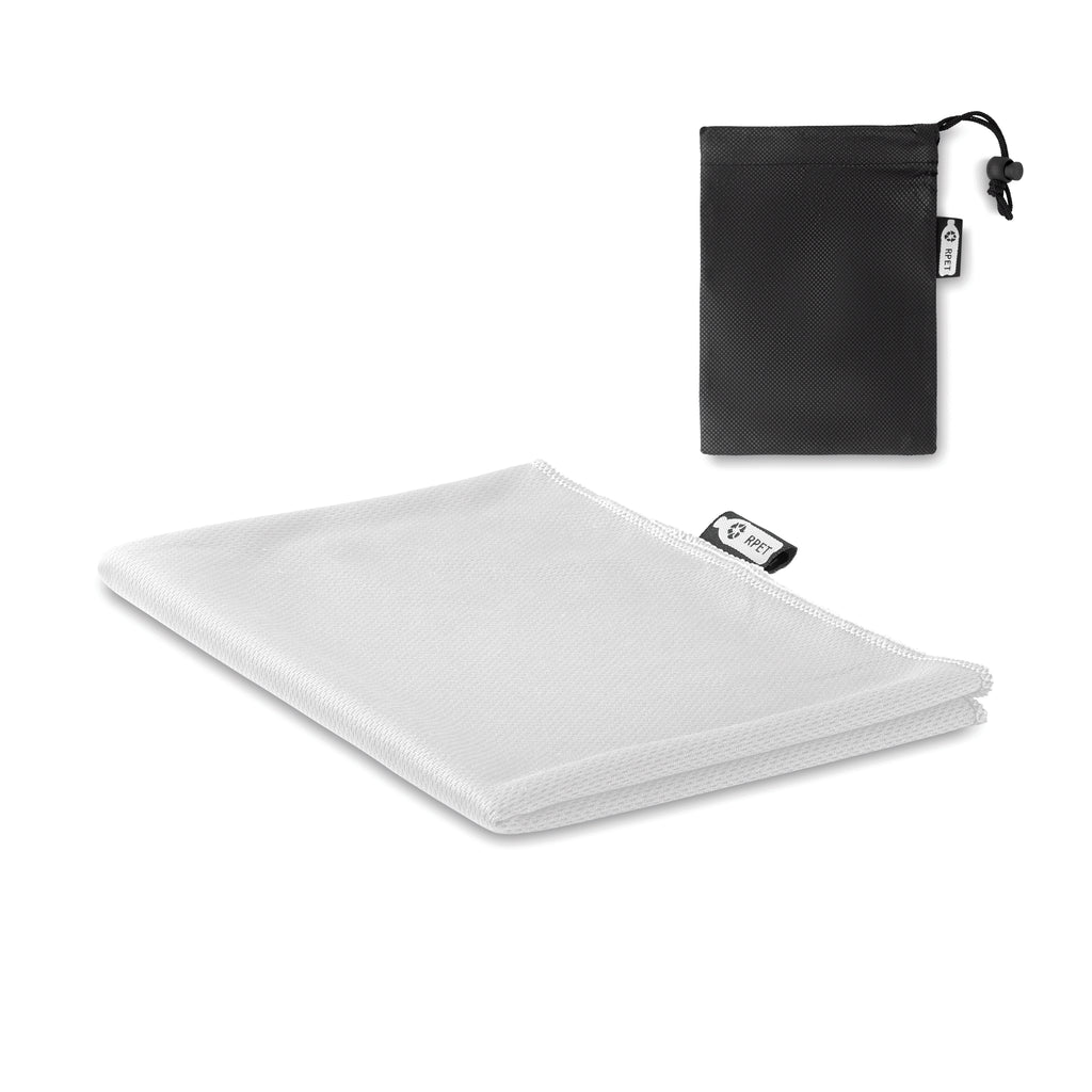 TUKO RPET – RPET sports towel and pouch – White
