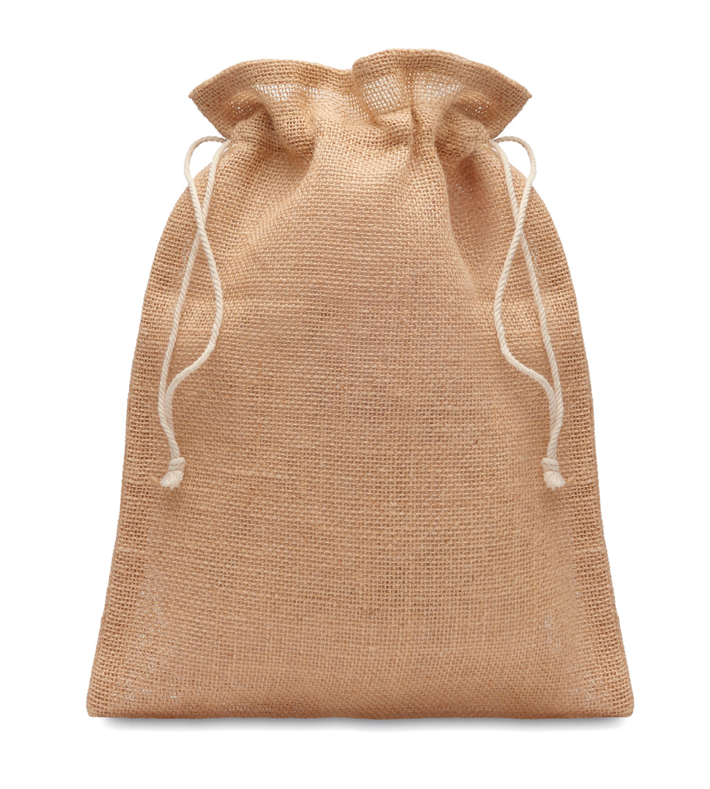 JUTE SMALL – Small jute gift bag 14 x 22 cm – Beige