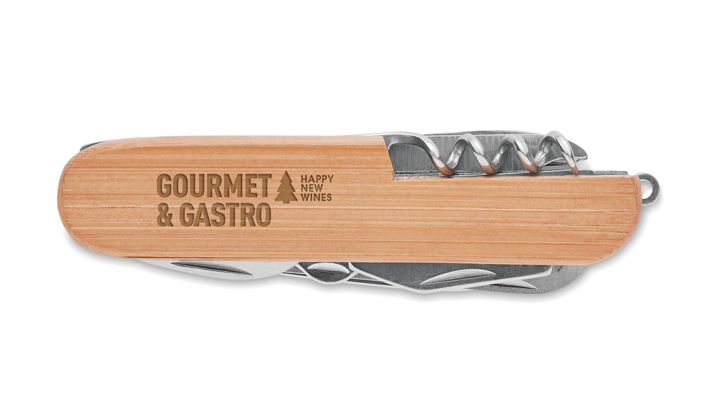 LUCY LUX – Multi tool pocket knife bamboo – item picture printed