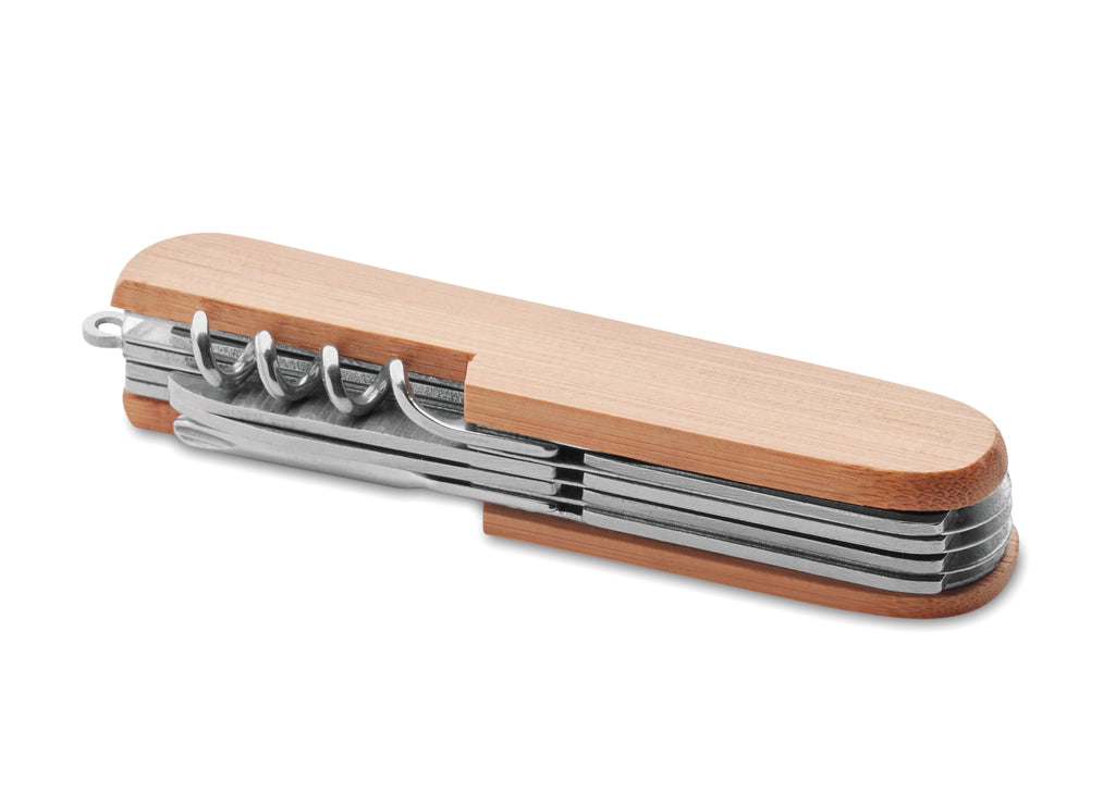 LUCY LUX – Multi tool pocket knife bamboo – item picture top