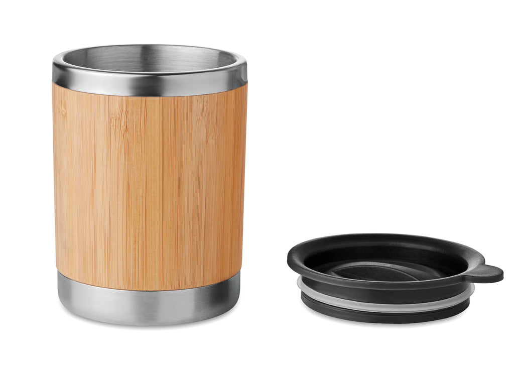 LOKKA – Tumbler in bamboo cover 250ml – item picture open