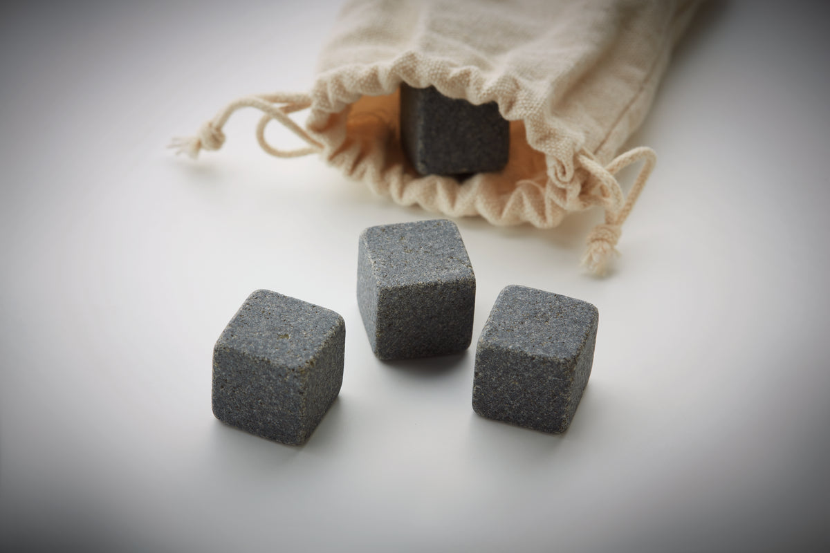 ROCKS – 4 stone ice cubes in  pouch – item detail picture