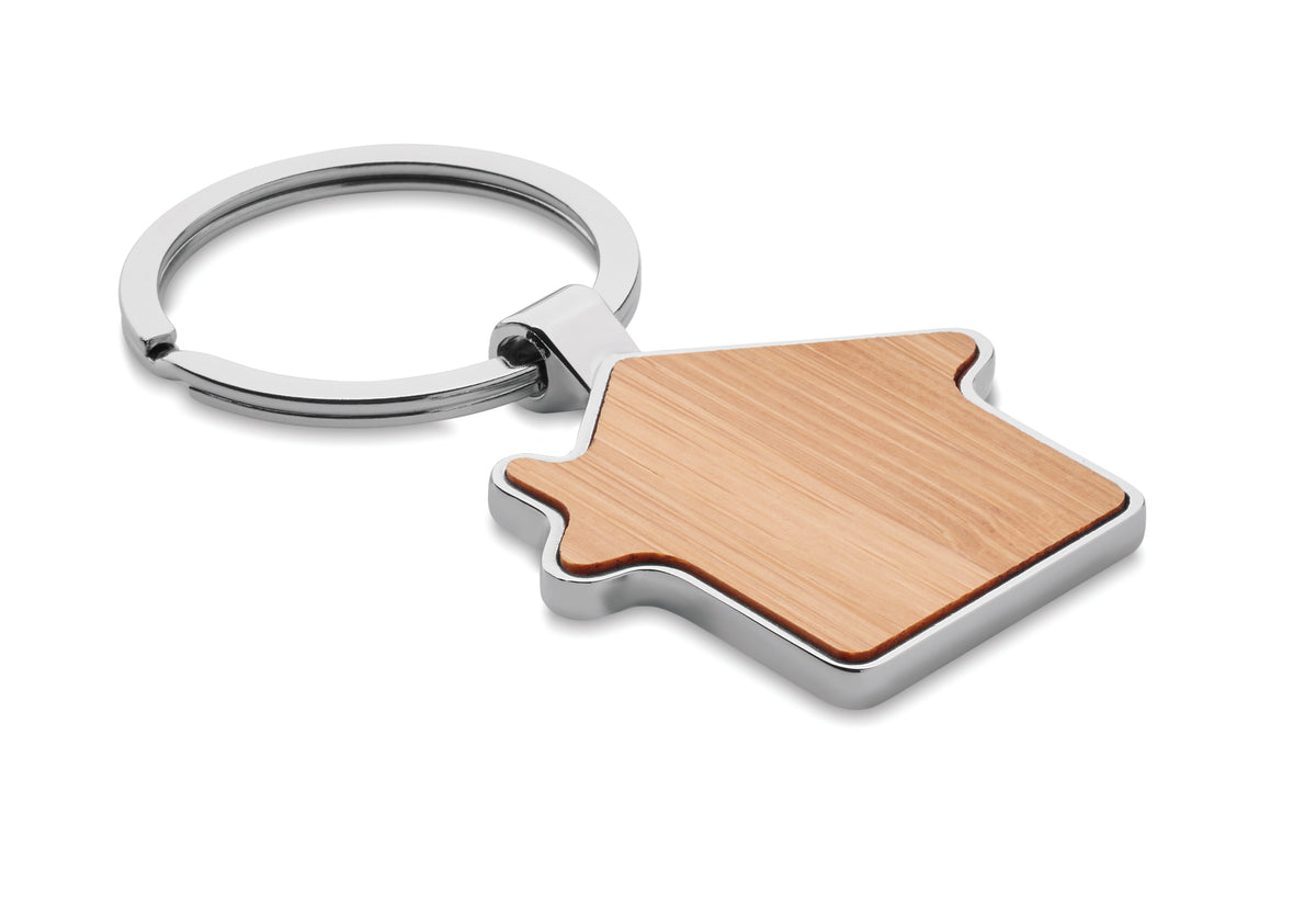 BURNIE – House key ring metal bamboo – Wood