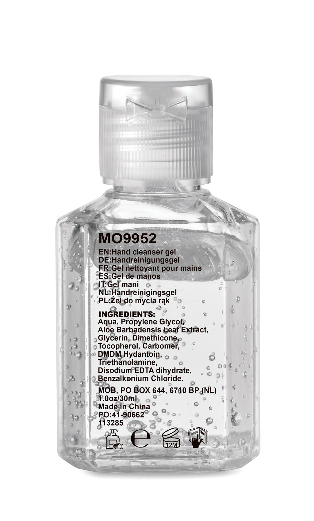 GEL 30 – Hand cleanser gel  30ml – item picture back