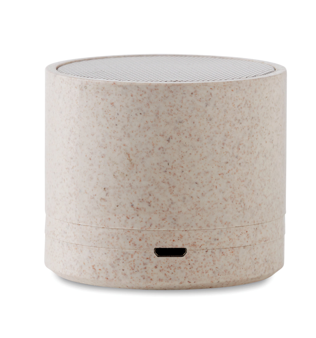 ROUND BASS+ – 3W speaker in wheat straw/ABS – item detail picture