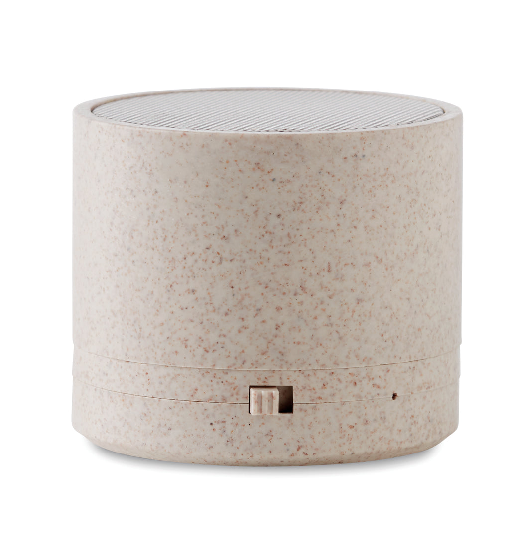 ROUND BASS+ – 3W speaker in wheat straw/ABS – item picture side