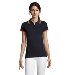 PASADENA WOMEN – PASADENA WOMEN POLO 200 – French Navy/Neon Orange