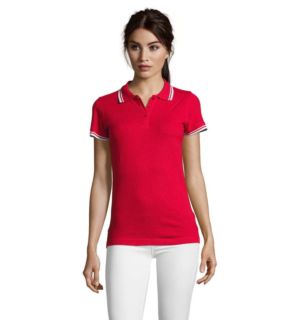PASADENA WOMEN – PASADENA WOMEN POLO 200 – Red/White