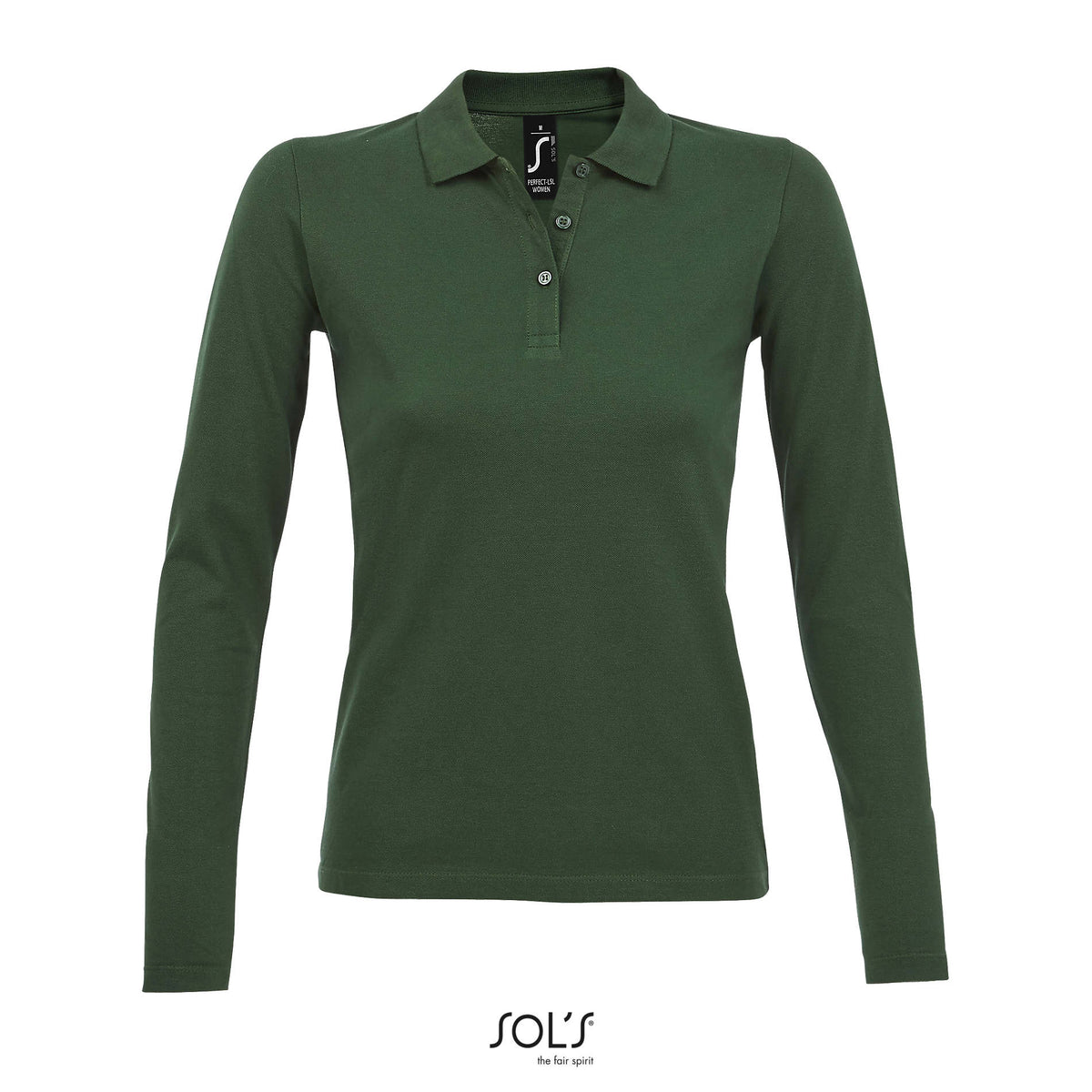 PERFECT LSL WOMEN – PERFECT LSL WOMEN POLO 180 – Bottle Green