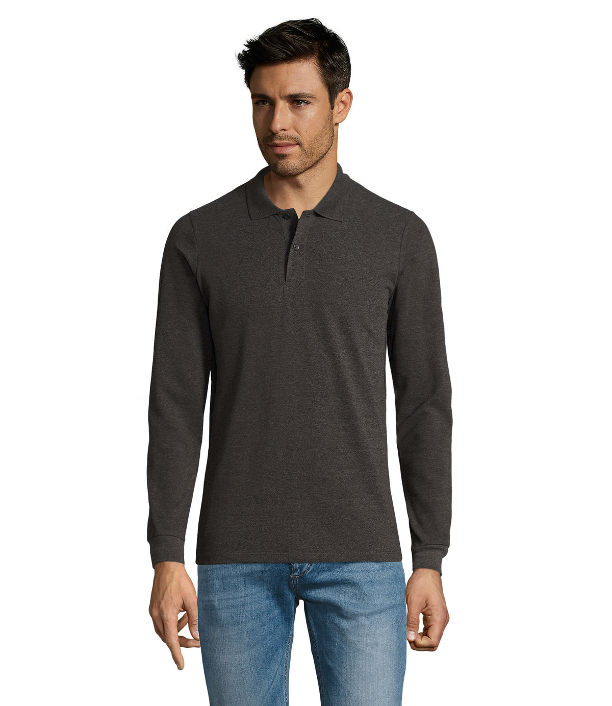 PERFECT LSL MEN – PERFECT LSL MEN POLO 180 – Charcoal Melange