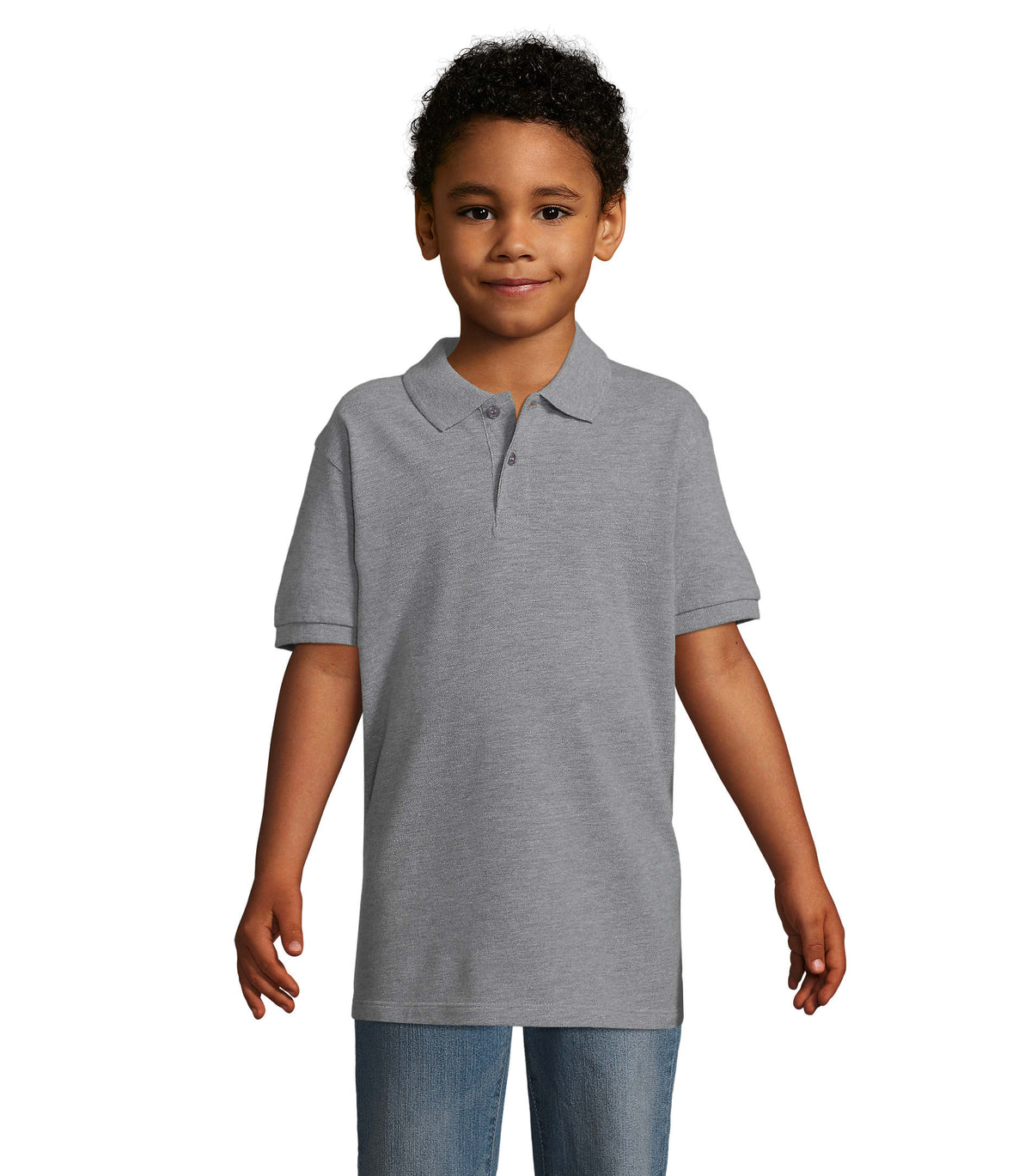 PERFECT KIDS – PERFECT KIDS POLO 180g – Grey Melange 2