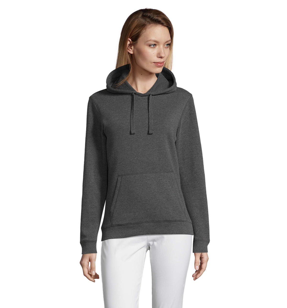SPENCER WOMEN – SPENCER WOMEN HOODED SWEAT – Charcoal Melange