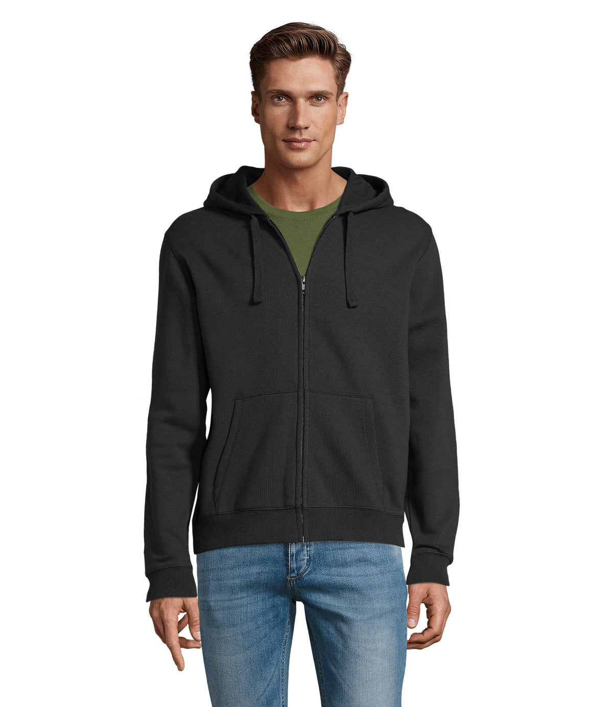 SPIKE MEN – SPIKE MEN ZIP HOODIE SWEAT – Black