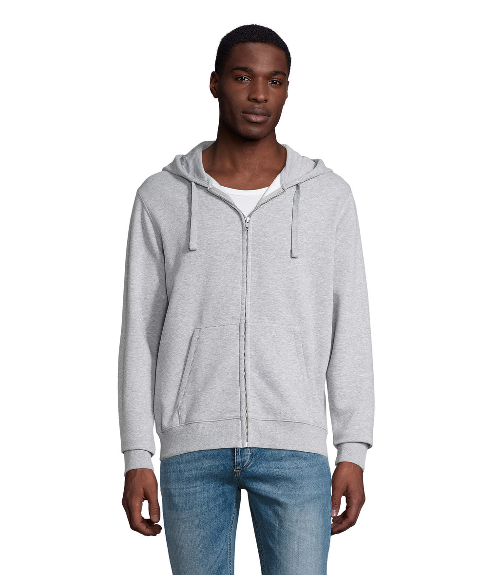 SPIKE MEN – SPIKE MEN ZIP HOODIE SWEAT – Grey Melange 2