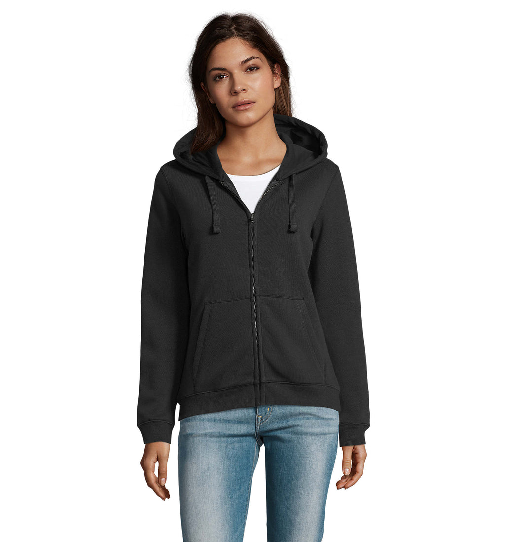 SPIKE WOMEN – SPIKE WOMEN ZIP HOOD SWEAT – Black