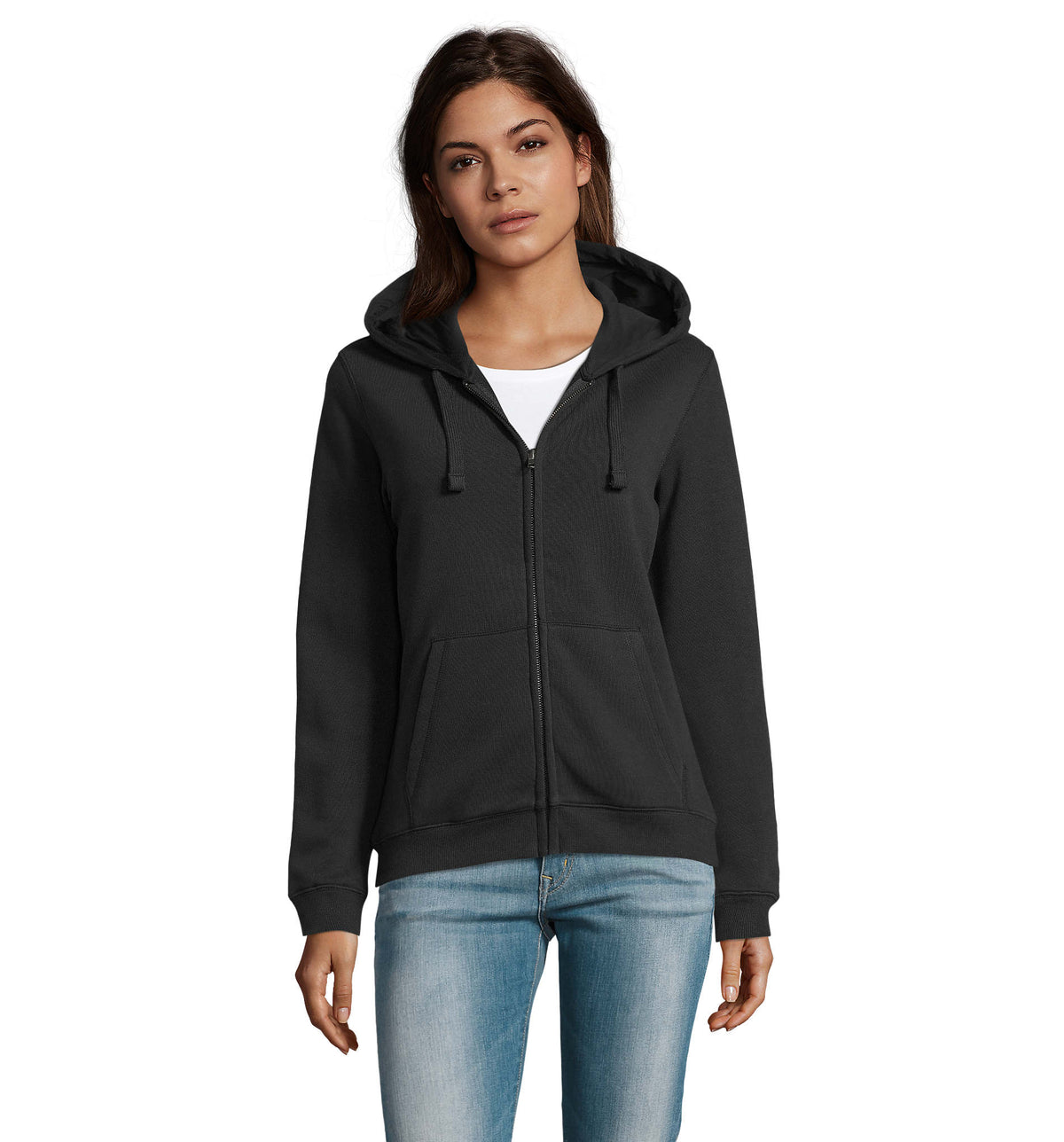 SPIKE WOMEN – SPIKE WOMEN ZIP HOOD SWEAT – Black