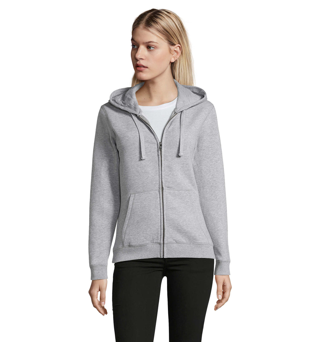 SPIKE WOMEN – SPIKE WOMEN ZIP HOOD SWEAT – Grey Melange 2