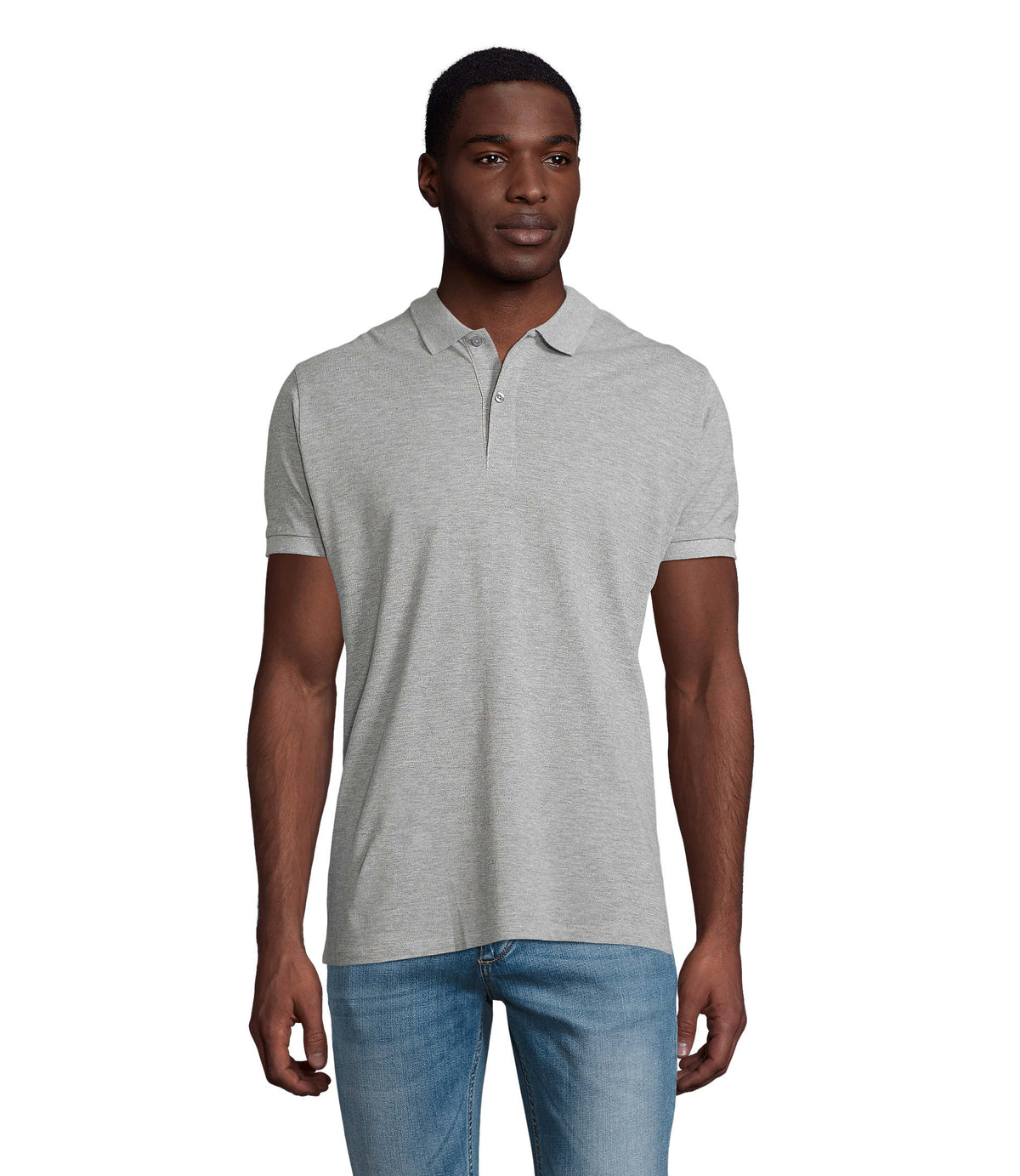 PLANET MEN – PLANET MEN Polo 170g – Grey Melange 2