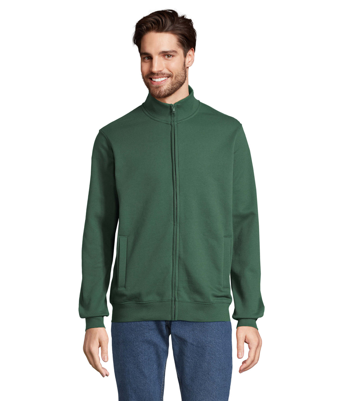 COOPER – COOPER FULL ZIP SWEAT – Bottle Green