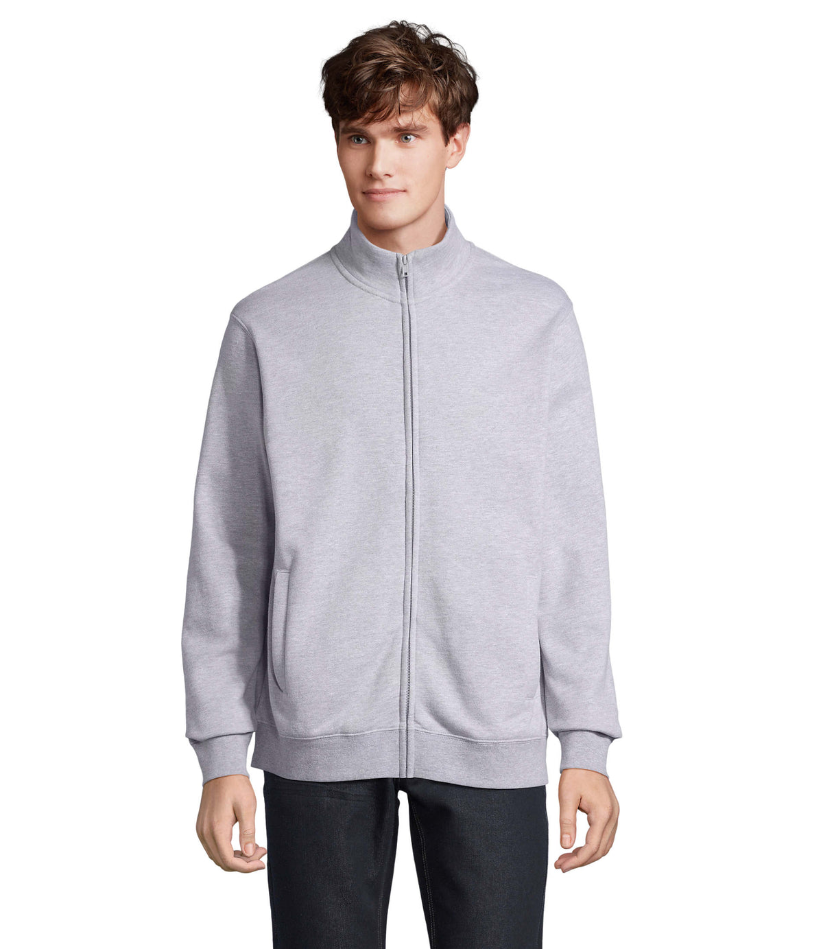 COOPER – COOPER FULL ZIP SWEAT – Grey Melange 2