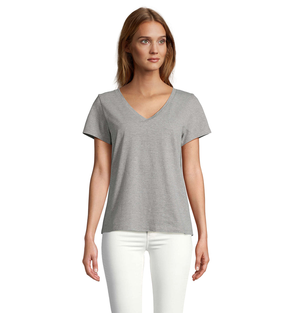 REGENT V WOMEN – REGENT V T-SHIRT WOMEN – Grey Melange