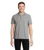 PALERMO – PALERMO POLO SHIRT – Grey Melange/ French Navy