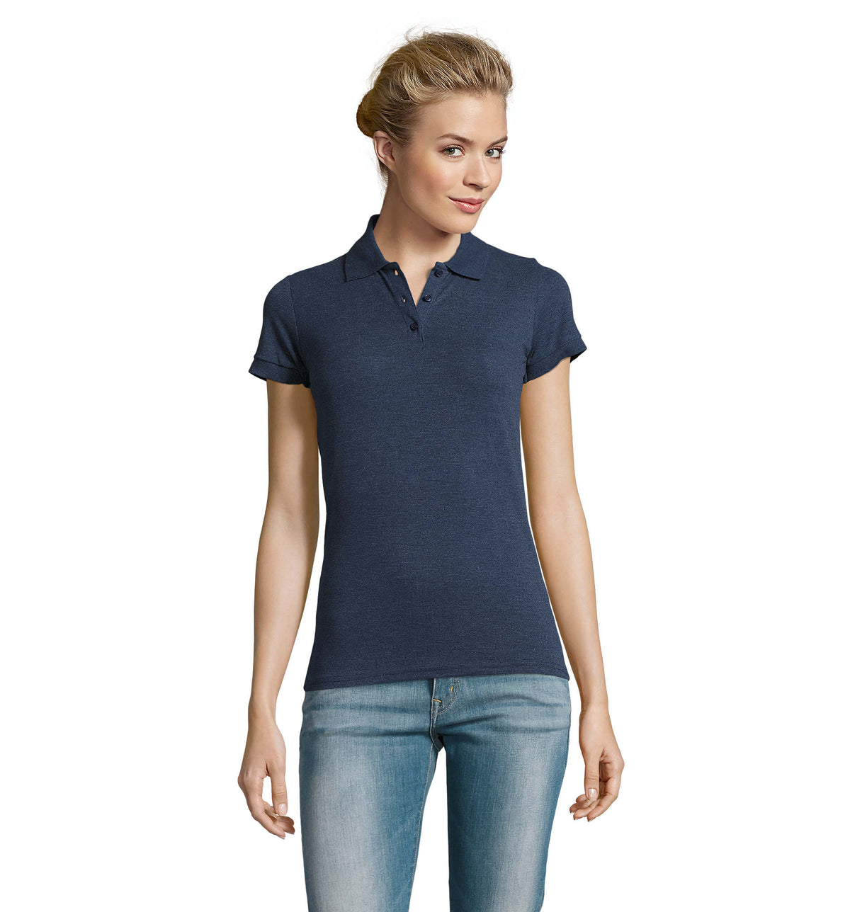 PERFECT WOMEN – PERFECT WOMEN POLO 180 – Heather Denim