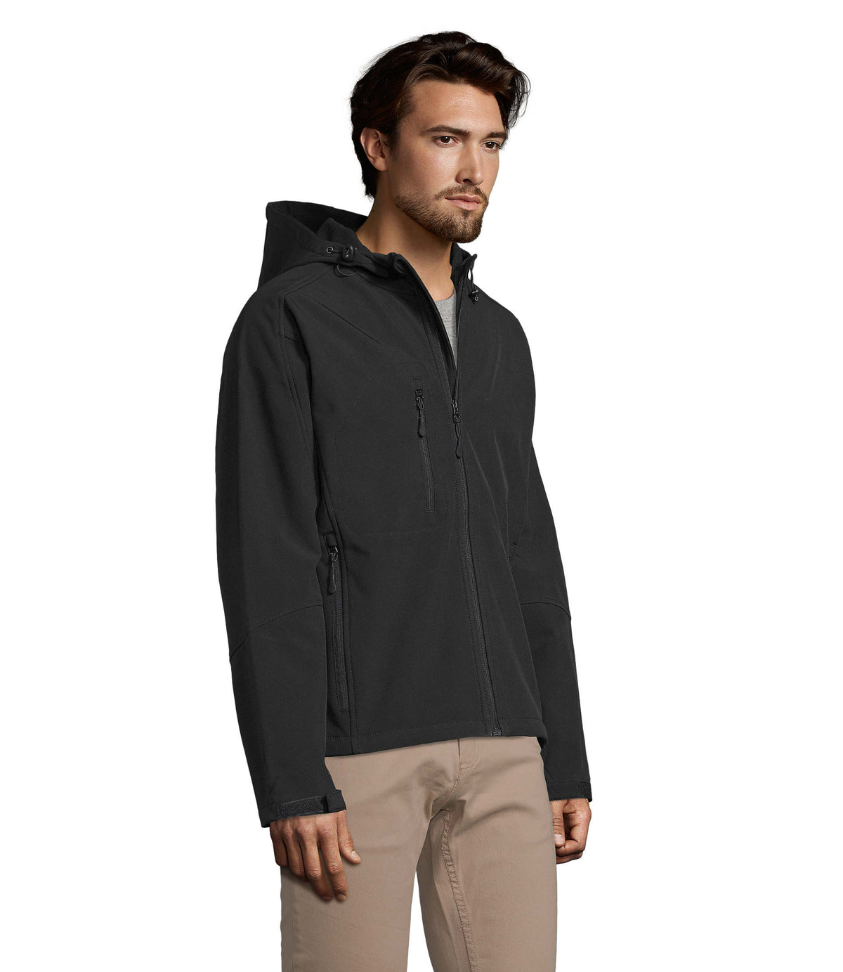 REPLAY MEN – REPLAY MEN HOODED SOFTSHELL – item picture side