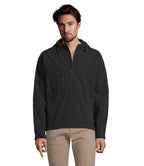 REPLAY MEN – REPLAY MEN HOODED SOFTSHELL – Black