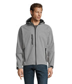 REPLAY MEN – REPLAY MEN HOODED SOFTSHELL – Grey Melange