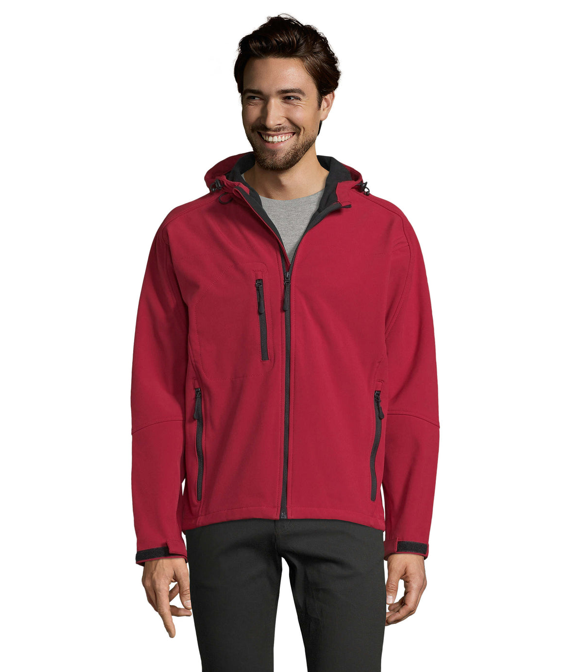 REPLAY MEN – REPLAY MEN HOODED SOFTSHELL – Pepper Red