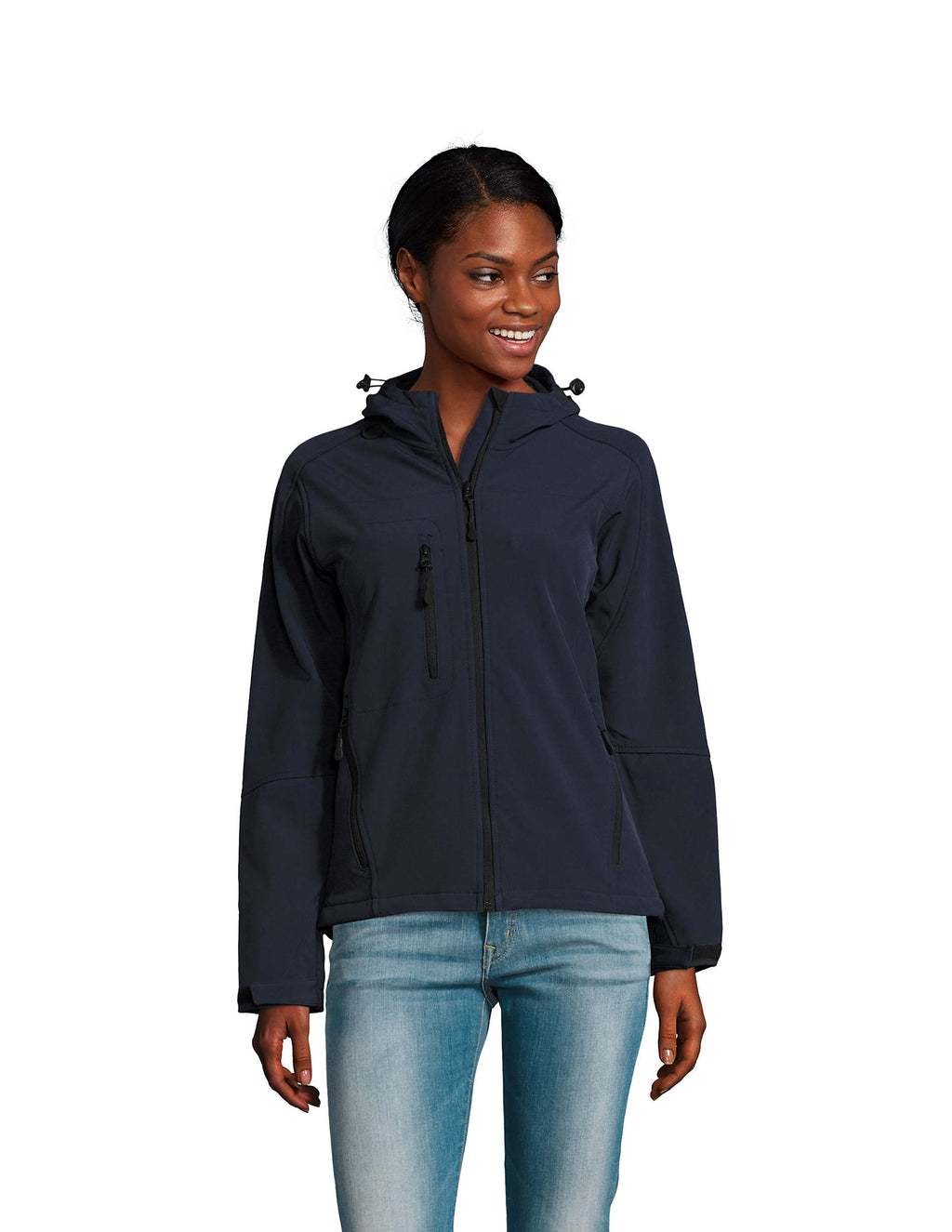 REPLAY WOMEN – REPLAY WOMEN HOOD SOFTSHELL – French Navy